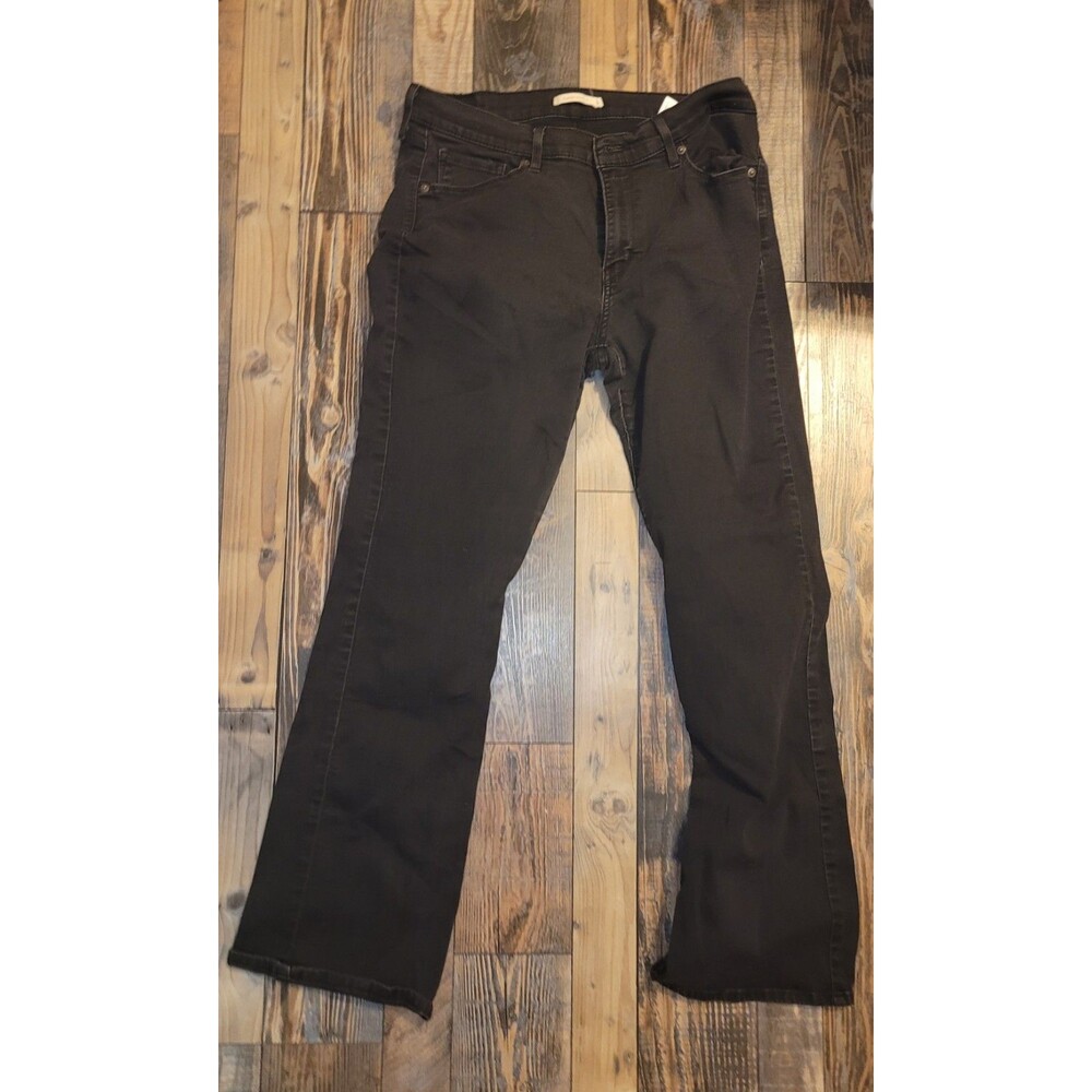 Levis Black Jeans Classic Bootcut Mid Rise Stretch Women's 14M 32x32"